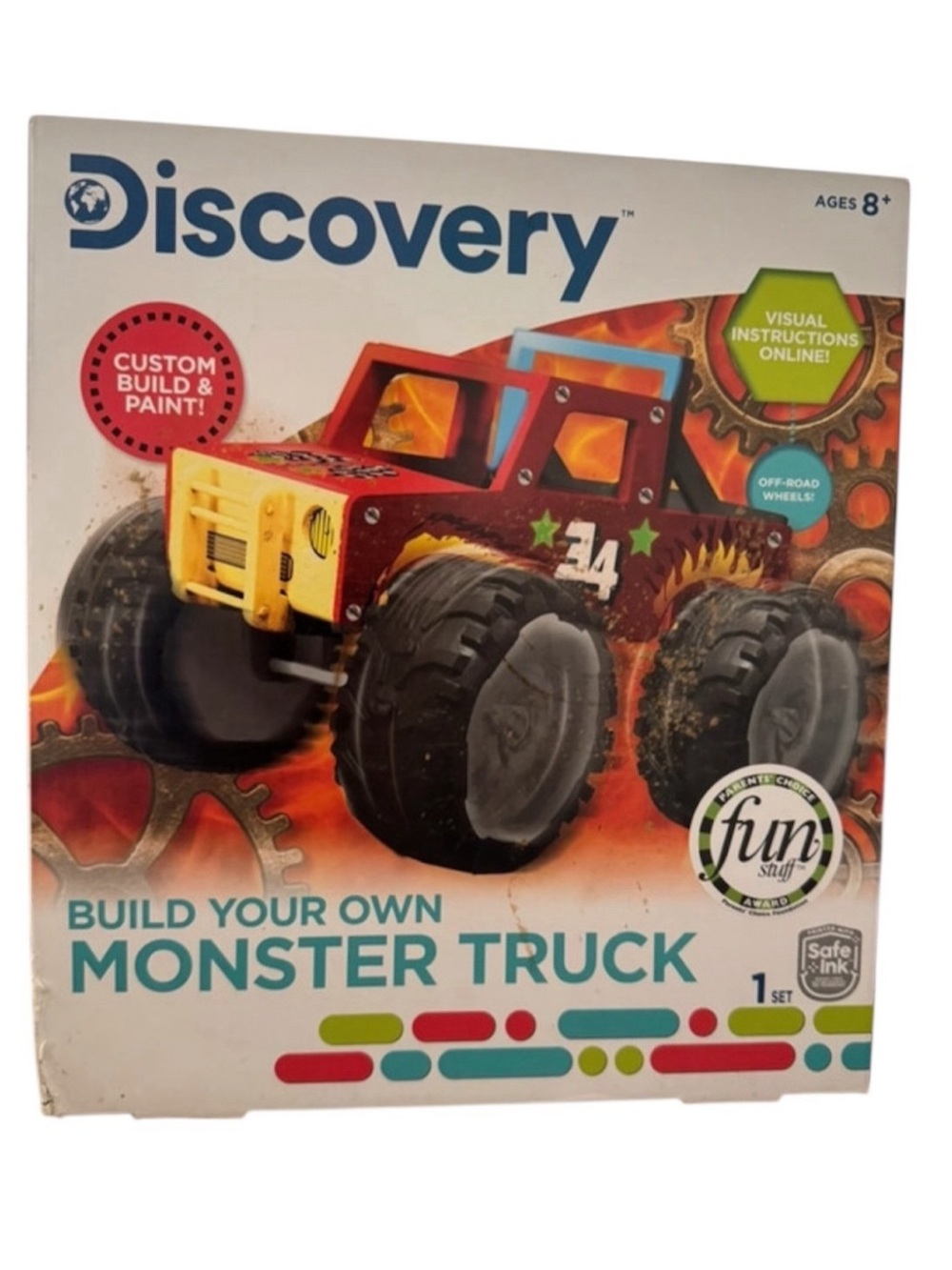 Discovery Build Your Own Monster Truck Kit - Red, Yellow, Blue, Black